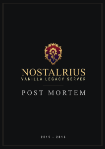Nostalrius post mortem
