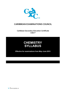 CSEC Chemistry Syllabus with Specimen Papers and Mark Scheme-Keys