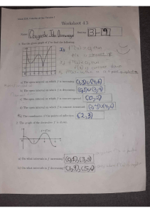 Calculus Worksheet: Derivatives and Concavity Analysis