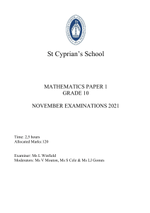 Maths Paper 1 