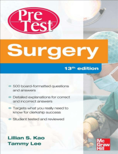 Surgery PreTest Self-Assessment and Review,13th edition