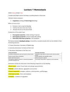Lecture 1 Hemostasis -pdf