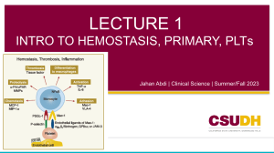 Lecture 1-Hemostasis part 1 - Tagged