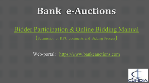 Bidding Process Flow for Bank E auction