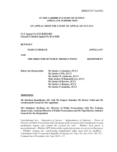 CCJ Appeal: Bisram v. DPP - Constitutional Law & Justice