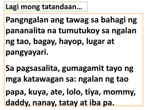 FILIPINO Q1 LESSON 1 PANGNGALAN