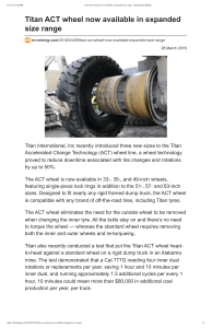 02018 Titan ACT wheel now available in expanded size range - International Mining