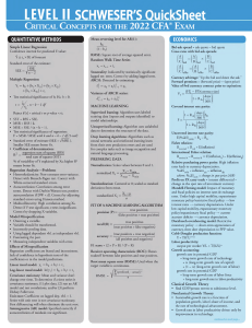 2022 CFA Level II - Schweser’s Quicksheet (Kaplan) (Z-Library)