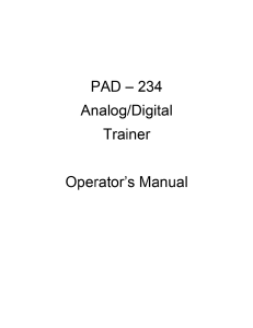 PAD 234A Operators Manual