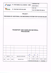 TRANSPORT AND HANDLING MATERIAL PROCEDURE A