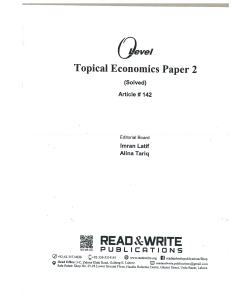 Economics - P2 Paper