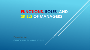 functions roles and skills of managers