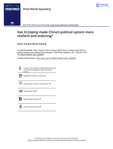 Has Xi Jinping made China s political system more resilient and enduring