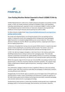 Case Packing Machine Market Aims for US$869.75 Mn by 2030