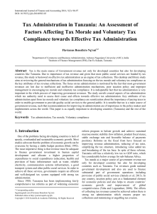 FACTORS AFFECTING TAX ADMINISTRATION IN TANZANIA.
