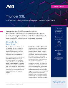 A10 Thunder SSLi: TLS/SSL Decryption Data Sheet