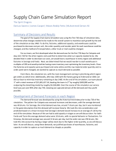 Supply Chain Game Simulation Report The Spirit Dragons