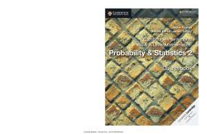 Probability & Statistics 2 Coursebook - Cambridge A Level