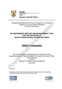 Risk assessment and management tool for hospitals draft2