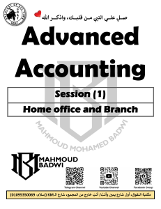 1- Advanced Accounting- Home office and branch
