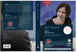 ACCA - F8 Audit and Assurance - Study Text 2016-2017