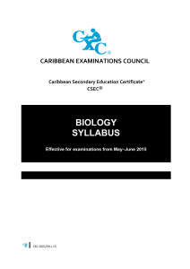 CSEC Biology Syllabus 2015