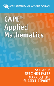 CAPE Applied Math Syllabus