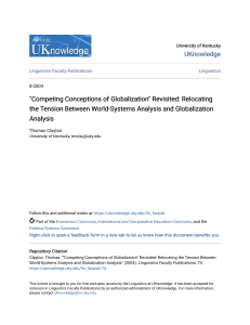 Globalization & World-Systems Analysis: A Linguistics Perspective