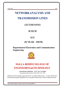 NETWORK ANALYSIS &TRANSMISSION LINES