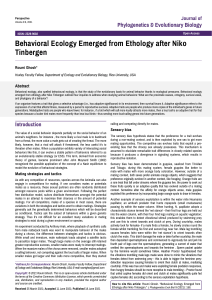 behavioral-ecology-emerged-from-ethology-after-niko-tinbergen