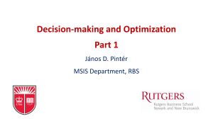 Decision-making and Optimization 1