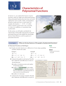 Polynomial Functions: Characteristics & Graphs