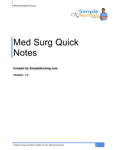 Med surg Notes Simple nursing