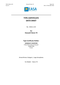 Dassault Falcon 7X Type Certificate Data Sheet