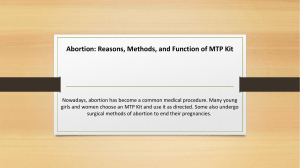 Abortion: Reasons, Methods, and Function of MTP Kit