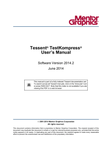 Tessent TestKompress User Manual - Software Version 2014.2