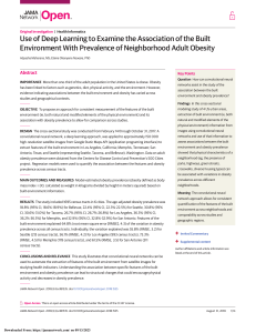 Use of Deep Learning to Examine the Association of the Built Environment With Prevalence of Neighborhood Adult Obesity