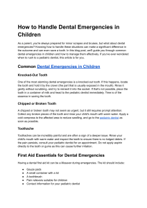 How to Handle Dental Emergencies in Children