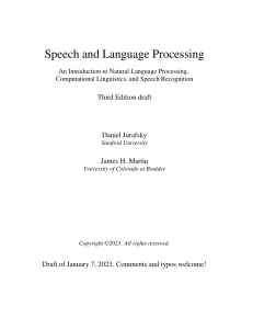 Speech and Language Processing An Introduction book