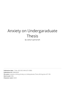 Anxiety on Undergaraduate Thesis