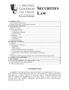 securities law Research guide by Duke University School of Law