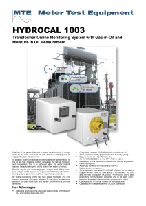 HYDROCAL 1003 Transformer Monitoring System Datasheet