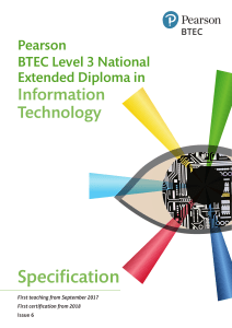 Pearson BTEC Level 3 Naitional Extended Diploma in IT Specification