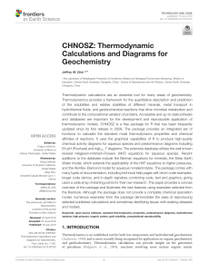 Thermodynamics calculations geochemistry