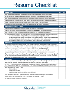 Resume Checklist - new
