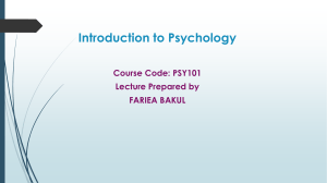 Unit 1- Introduction to Psychology