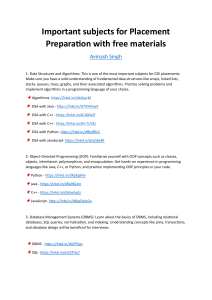 Important subjects for Placement Preparation with free materials