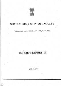Shah Commission of Inquiry-Interim Report-II