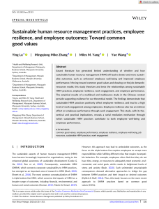 Sustainable HRM, Resilience, and Employee Outcomes