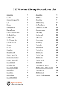 CS271 Irvine Procedure Reference